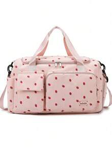 1pc Strawberry Pattern Corduroy Material Travel Luggage Bag[US-Based Shipping] Large Capacity Clothes Storage, With Separated Shoe Compartment And Wet/Dry Pouch, Detachable Adjustable Shoulder Strap, Suitable For Travel, Swimming, Sports & Fitness Back To School Supplies Bag For School School Accessories School Stuff,New Large Capacity Multi-Function Travel Bag, Cow Print, Zebra Print, Letter, Leopard Print, Unisex, Student, Fashion Casual Bag, Couple Travel Bag, Valentine's Day Gift, Waterproof Fabric, Travel Backpack, Summer, Carry-On Bag, Overnight Bag, Luggage Bag, Wet & Dry Separation, Durable, With Shoe Compartment, Easy To Fold, Expandable, Multi-Functional, Zipper, Business Trip, Travel Vacation, Backpack, Back To School,For Travel For Business For Vacation Holiday Portable Multifunction Travel Duffel Bag Weekender Bags,Holographic Duffel Bag Y2K Futurist Traveling Bag Minimalist Beach Bag For Summer Travel Essentials For Holiday Summer Accessories - Nhiều màu - Xem 6