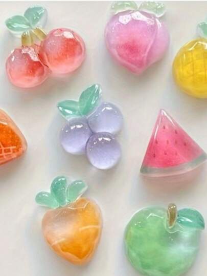 20个/12个/8个卡通水果造型冰箱贴，椭圆形ABS材质装饰冰箱贴，适用于办公室、厨房、白板、储物柜、洗碗机、家居装饰、情人节礼物