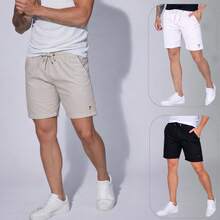 Kit Of 3 Men's Denim Twill Shorts, Premium Men's Bermuda Shorts - 白色/米色/黑色 - 查看 1