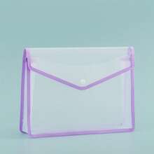A4 3D Transparent File Bag With Snap Button For Textbook And Exam Paper Storage, A3 Large Capacity Student Tutoring Art Bag, Waterproof Document Bag - Single Piece - View 10