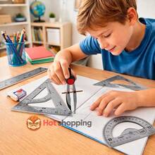 Juego Geometrico de 6 pcs Maped Inrompible + Compas - trasparente - Ver 5