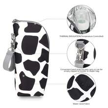 1pc Baby Bottle Insulation Bag, Suitable For Outdoor Travel And Daily Use - Black and White - View 3