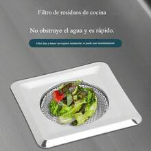 Cubierta de drenaje de acero inoxidable de alta resistencia - recinto de ducha antiobstrucción, bañera y canasta de drenaje del fregadero con recolector de cabello - rejilla de drenaje de baño resistente a la corrosión, adecuada para cocinas y baños - cubierta de drenaje fácil de limpiar, colector de cabello del drenaje de la ducha, filtro del fregadero de la cocina, diseño perforado, malla de metal duradera, material resistente a la oxidación, mejoras para el hogar. - 1 - Ver 4
