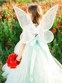 1件成人仙女翅膀，蝴蝶翅膀，天使翅膀，女士仙女服装，派对装饰礼物 - 彩色 - 查看 4