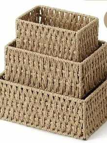 Desktop Storage Box, Coffee Table Storage Box, Entryway Cabinet Storage Box, Vanity Storage Box, Office Supplies Storage Box, Cosmetic Storage Basket, Storage Box - Wood Color - View 4