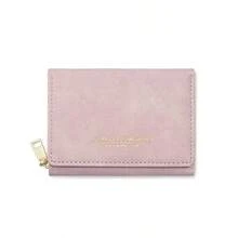 High-Quality Korean Style Minimalist Velvet Trifold Student Wallet, Women Coin Purse - Small - View 15