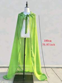 白色雪纺连帽斗篷新娘披肩复古森林女王风格婚纱角色扮演斗篷披肩，适合派对、新娘装扮、摄影道具 - 彩色 - 查看 14