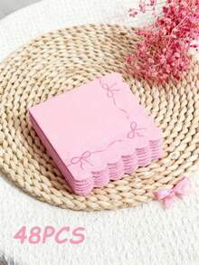 30pcs 13"X13" Party Disposable Napkins With Butterfly Lace Edge - Elegant Fan-Shaped Design, Paper Material, Sweet Girly Style Suitable For Birthday Party, Afternoon Tea, Girls' Gathering And Daily Use - Multicolor - View 24