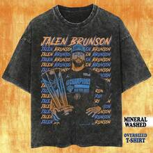 Vintage Wash Jalen Brunson Champions T-Shirt, Basketball Champion Tee - màu đen - Xem 1