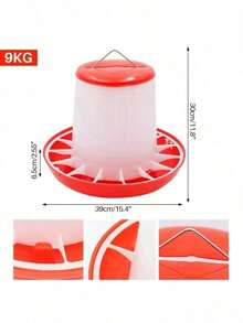 1/1.5/3/5/9公斤容量自动鸡饲料和饮水器，家禽喂食和饮水设备，适用于鸡、鸽子、鹌鹑、农场动物的饲料/水桶，无人值守喂食和饮水装置 - 餵食器 - 查看 9