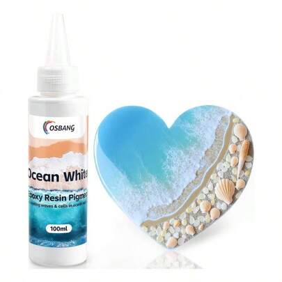 Ocean White Epoxy Resin Pigment 100ml/3.4 Fl. Oz, High Concentration Colorant Resin Art, Creating Waves, Cells, And Unique Crafts