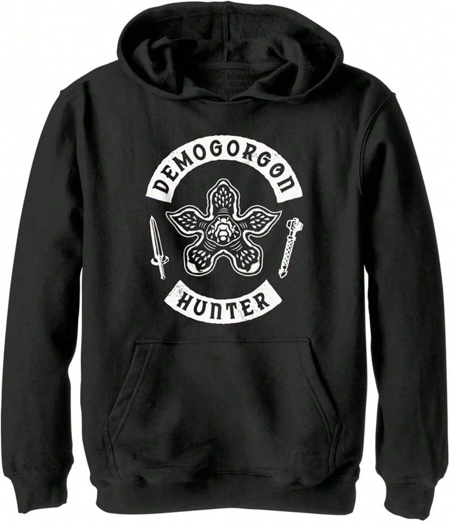 Unisex-Child  Demogorgon Hunter Youth Pullover Hoodie - Black - View 1