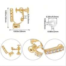 KMEOSCH Clip-On Earring Converter 18K Golden Plated Crystal Rhinestone Screw Non Pierced Clip-On Earring Findings Components With Earring Pads For DIY Earring Making - Diamond Ear Clips - View 5
