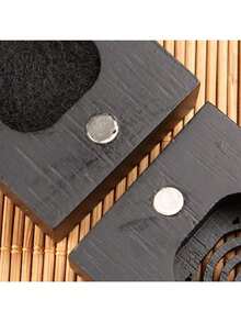 Minimalistischer Lederstruktur Hintergrund passend zu dunkel farbiger geprägter Räucherstäbchenhalter, integrierter Halter für Räucherstäbchen, moderne Zen Wohndekoration - mehrfarbig - Übersicht 4