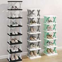 50/10/2/1 Pcs Adjustable Shoe Rack - Plastic Multi-Tier Shoe Shelf With Clear Plastic Shelves, Space-Saving Home Entryway, Closet And Bedroom Design, Easy Assembly, No Tools Required, Shoe Storage Organizer, Compact Shoe Rack, Sturdy - Multicolor - View 5