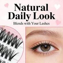 570pcs Eyelash Extension Kit, Russian Eyelash Extension Set, Pointed Individual Lashes, 3D Fluffy Lashes, D Curl Lash Clusters, 10-18mm Lash Extension, 6 Styles Lash Clusters, Pointed Individual Lashes, Various Natural Makeup Effects, Pointed/40D/60D/80D/100D Reusable Individual Segment False Lashes, Lightweight & Soft, Lash Extension Lash Clusters, Lash Clusters, Individual Lashes, Eyelashes, False Eyelashes - 黑色 - 查看 10