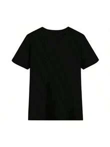 Camiseta masculina com estampa na frente 100% algodao  Primavera / Verão / Outono - Preto - Visão 4