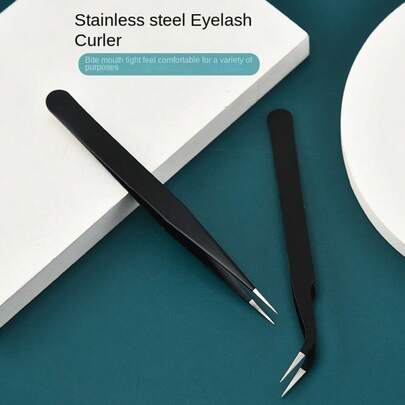 不锈钢精密镊子，尖头设计，黑色，适用于手工制作、剪贴簿制作、美甲DIY等。