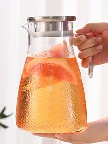 1PC New Design Cold Water Pitcher, High Temperature Resistant PC Plastic Jug, With Lid And Handle, Hammered Texture, Suitable For Hot And Cold Beverages, Perfect For Use In The Kitchen, Dining Room, Picnics, Etc. - Multicolor - View 9