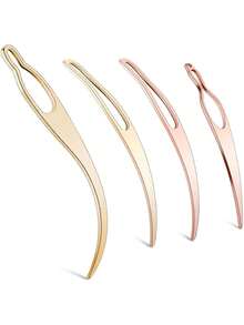 4件套脏辫工具套装，包含脏辫固定工具、脏辫钩针（用于发型设计）、脏辫维护钩针、接发工具套装（玫瑰金、金色） - 多色1 - 查看 1