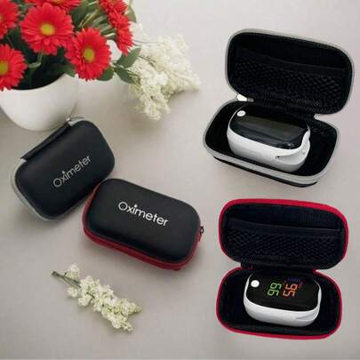Belovedone Pulse Oximeter Storage Case, Multifunctional Pulse Oximeter Carrying Case, Finger Clip Pulse Oximeter Travel Bag, Blood Oxygen Saturation Monitor Storage Bag, Zipper Pouch
