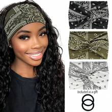 3PCS,Wide Headbands For Women, Large Hairband, Elastic Non-Slip Headband Twist Knotted Accessories, Yoga Workout Vintage Hair 3 Packs (Colour-7) - Multicolor - View 7