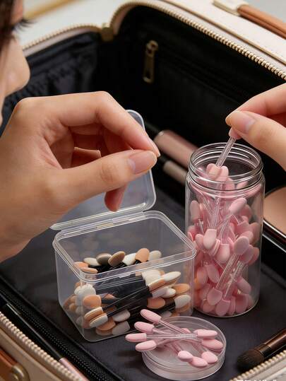 50 piezas de brochas desechables para labios, aptas para corrector, brochas de maquillaje, brochas de sombras de ojos, herramientas de maquillaje profesional para ojos, brochas de arte de uñas, herramientas de limpieza de uñas, gran regalo para el Día de San Valentín