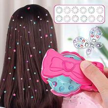 1pc Children's Jewelry Embossing Machine - 120/220 Plastic Diamond DIY Set, Girls Pretend Play Toy, Children's Hair Accessory Toy, Diamond Jewelry Hair Accessory Mold, Backpack Decor, Postcard Pressing Decor, Charm Shaping Tool, Birthday Party Gift Toy For Girls - Multicolor - View 1