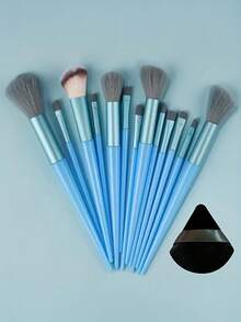 13-Piece Color Makeup Brush Set (With Portable Storage Box) - Ultra-Soft Nylon Bristles, Suitable For Foundation, Blush And Eyeshadow Application, Suitable For Facial And Eye Makeup - Complete Makeup Set For Women And Children, An Excellent Gift Choice - Multicolor - View 16