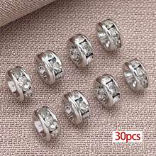 30颗18K镀金透明水晶水钻珠,直边法兰珠,金色扁平圆珠,圆片水晶金属珠,适用于DIY珠宝制作 - 彩色 - 查看 9