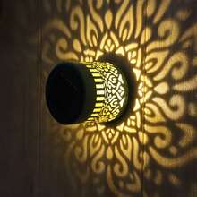 1个太阳能围栏灯,户外壁灯,镂空设计,LED太阳能灯,适用于花园、庭院、露台、楼梯照明,也可用于花园、草坪、露台、楼梯、生日派对装饰、庭院花园装饰、前门装饰、圣诞节和万圣节派对庭院装饰、斋月灯笼、斋月装饰 - TY-K223 - 查看 11