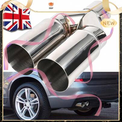 3 Twin Straight Cut Tailpipe Tip Euro Look   Exhaust System From Ddf The Best Price