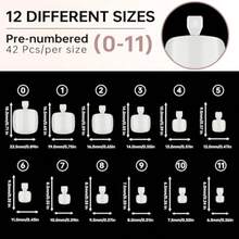 300 Pcs Gel X Toe Nail Tips 15 Sizes Extra Wide Large Toenail Tips Full Cover Matte Clear No-File Needed DIY Artificial Nails For Toes Square Shape False Toenails Tips - 自然趾甲貼片 504片/盒 - 查看 2