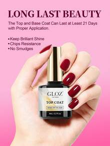 GLOZ Durable Transparent Rubber Top Coat, LED UV Reinforced Nails, High Gloss Top Coat Nail Gel - 無色 - 查看 2