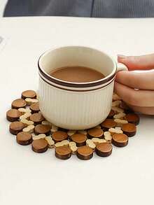 1/2pcs Bamboo Heat-Insulating Pads, Table Pads, Pot Holders, Heat-Resistant Plate Pads, Coasters, Household Kitchen Accessories, Essential Household Kitchen Items, Kitchen Utensils And Equipment As Practical Christmas Gifts - Multicolor - View 6