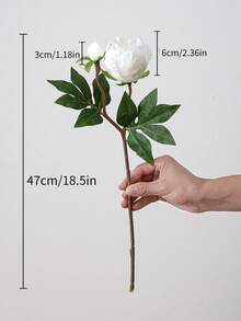 1/5支装 19英寸仿真牡丹花束，逼真牡丹，仿真花，适合家居装饰、情人节礼物、母亲节礼物、婚礼中心装饰、派对装饰、婚礼捧花、办公室装饰、卧室和客厅布置 - 白色 - 查看 10