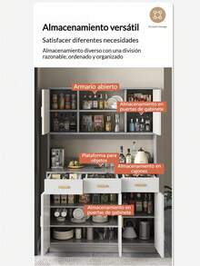 Gabinete De Cocina Bufetera Mueble Para Sala 170x36x120cm - Marrón - Ver 5