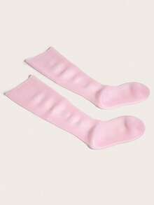 yuluan 1双/套 高品质硅胶长袜，硅胶防护保湿去角质袜，防水防裂足部护理袜，保湿美白袜，柔软弹力长袜，男女通用 - 粉色 - 查看 7