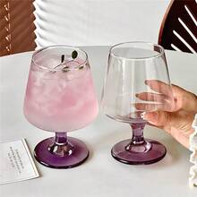4pcs Premium Purple Stemware, Perfect For Champagne, Cocktail, Whiskey, Coffee, Beverage Glasses, Dishwasher , Elegant Design - Purple - View 2