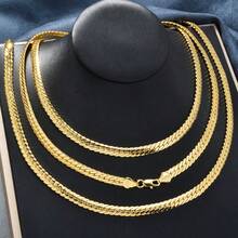 時尚奢華意大利750 18k鍍金銅項鍊，適合女性日常佩戴 - 金色 - 查看 9