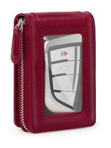 Pomelo Best Car Key Case Leather Wallet Car Key Holder Case With ID, SIM And Credit Card Slot Car Key Cover Presented In A Gift Box - Small - View 1