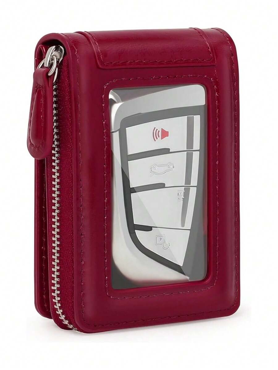 Pomelo Best Car Key Case Leather Wallet Car Key Holder Case With ID, SIM And Credit Card Slot Car Key Cover Presented In A Gift Box - Small - View 1