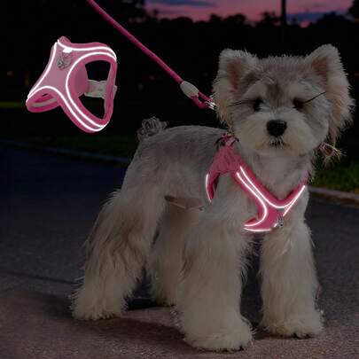 New Soft & Lightweight Step-In Dog Harness, Breathable Mesh Pet Chest Strap With Reflective Safety, Convenient For Walking Small Dogs & Cats Outdoor