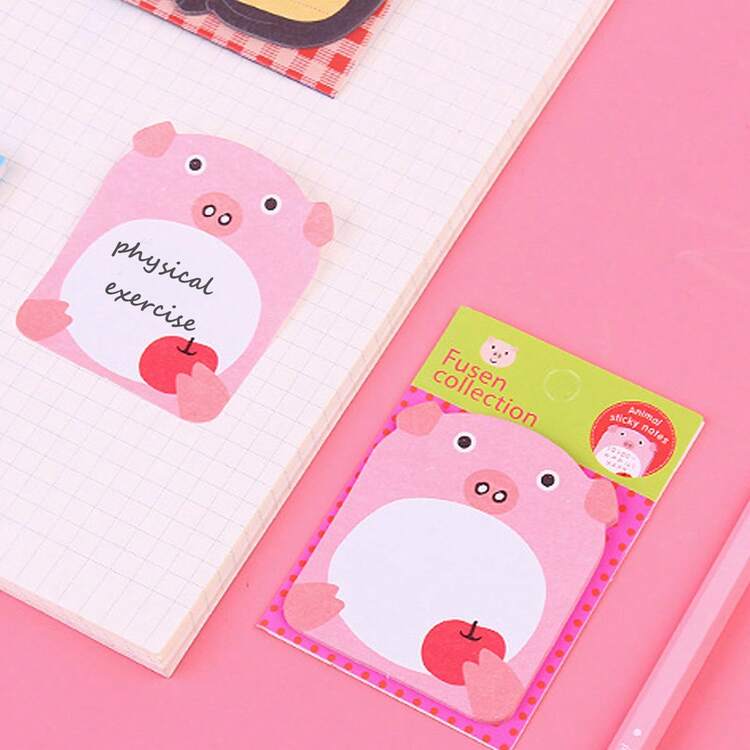 20 Sheets Animal - Shaped Sticky Notes, Cute Creative Memo Pads, Cartoon Stickers For Student Gifts - Multicolor - View 5