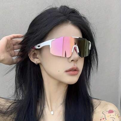 Unisex Fashion Large Frame Sports Sunglasses, Suitable For Cycling, Biking, Hiking And Other Outdoor Activities, Also Can Be Worn Daily, Durable And Stylish Design, Suitable For Travel, Cycling, Motorcycle, Fitness, Skiing, Marathon And Other Outdoor Sports