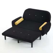 Sofas & Couches - Black + Corduroy + Foam + Iron + Plastic + 2 Seat + Foam-1 - View 4