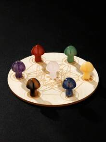 QYDCX Mini 7 Chakra Hexagon Pillar Healing Crystal Set, With Velvet Bag - Natural Crystal Hexagon Rods For Chakra Balancing, Natural Stone Spiritual Energy Balance Meditation Stone Craft Set, Ideal For Thanksgiving And Christmas Home Decor And Spiritual Gifts. - Multicolor - View 13