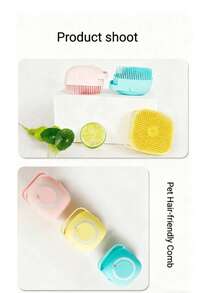 Pet Bath Massage Brush Puppy Dog Cat Grooming Cleaning Soft - Blue - View 4