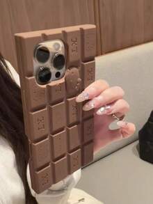SANRIO 貓咪卡通 3D 巧克力鍵盤 KT Cat 手機殼，適用於 iPhone 16/13 Pro Max，矽膠全包覆保護殼，相容 iPhone 15/14/13 - 棕色 - 查看 2