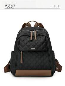 Functional City Backpack Interpreting Commuting Aesthetics In Various Scenarios, Unlocking Absolute Visual Sovereignty For Daily, Cycling, And Travel. Equipped With A Scientific Three-Mode Matrix: Two Adjustable Standard Brown Leather Shoulder Straps, Top Handle, Ergonomically Optimized To Provide Cloud-Like Carrying Experience. Side Functional Pockets Can Hold Water Bottles, Umbrellas - Multicolor - View 2